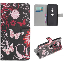 Plånboksfodral Sony Xperia XZ3 - Svart med Fjärilar