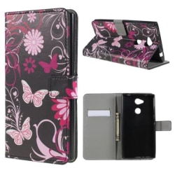 Plånboksfodral Sony Xperia L2 - Svart med Fjärilar