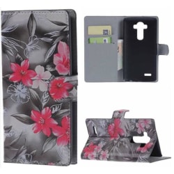Plånboksfodral LG G4 – Svartvit  med Blommor