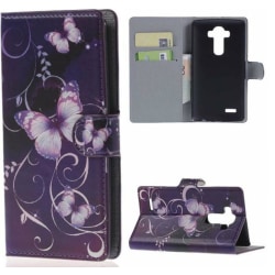 Plånboksfodral LG G4 – Lila med Fjärilar