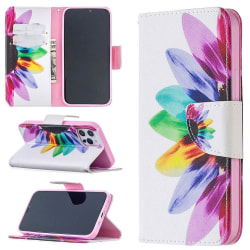 Lompakkokotelo iPhone 12 Pro - Värikäs Kukka