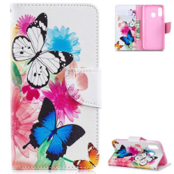 Plånboksfodral Samsung Galaxy A40 – Färgglada Fjärilar