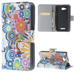 Plånboksfodral Sony Xperia E4g - Blommor & Cirklar