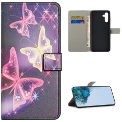 Plånboksfodral Samsung Galaxy A14 - Lila / Fjärilar