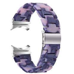 För Samsung Galaxy Watch 5 40mm / 44mm / Watch 5 Pro 45mm Resin Watch Band Rostfritt stål Spänne Armband Armband Dark Grey   Pink