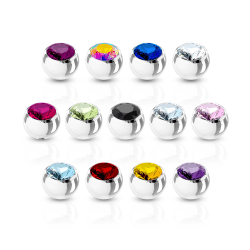 Lös kula med en färgad sten (1.6mm, 5mm, Svart)