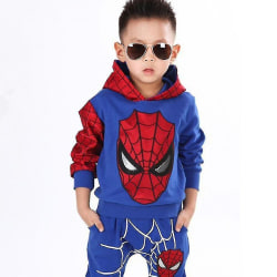 Kids Boy Spiderman Sportswear Hoodie Sweatshirt Byxor Kostym Kostym Kläder Blue 6-7 Years Blue 6-7 Years