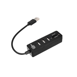 3-portars USB hubb med kortläsare USB 2.0 Micro SD TF-kort Datoradapter USB -förlängning för hårddisk
