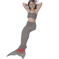 Barn Flickor Mermaid Tail Bikini Set Badkläder Baddräkt Simdräkt Hög kvalitet Red