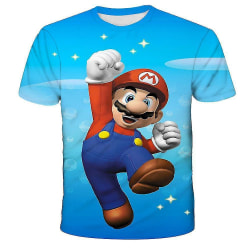 5-10 år Barn Pojkar Super Mario T-shirt sommarkortärmade toppar A