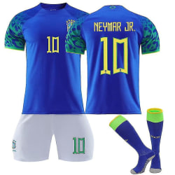 Neymar Jr #10 Brasiliens landslagsfotbollskläder Fotbollströja Träningströja kostym 22/23 Kids 28 150-160CM