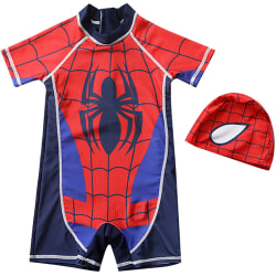 Spiderman Kids Baddräkt Cosplay Kostym hjälte Baddräkt Blue M L