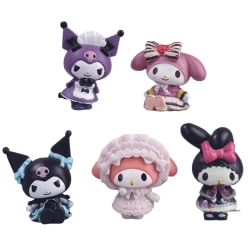 5 st Söt melodi Kuromi docka leksaksfigurer Sanrio docka dekoration prydnader leksak presenter