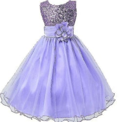 Barn Flickor Paljett Prinsessan Tutu Klänning Bröllop Formella Tyll Klänningar Kläder Purple