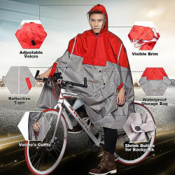 Qian ogenomtränglig regnkappa Kvinnor/män Utomhus Regn Poncho Ryggsäck Reflekterande Design Cykling Klättring