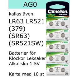 AG0 10-Pack Alk.1,5V Camelion LR521 ( 379 SR521W SR521SW )