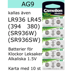 AG9 10-Pack Alk.1,5V Camelion LR936 ( 394 SR936SW )