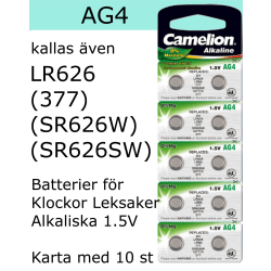 AG4 10-Pack Alk.1,5V Camelion  LR626 ( 377 , SR626SW )