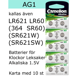 AG1 10-Pack Alk.1,5V Camelion LR621 ( 364 SR621SW )