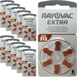312 60-Pack RAYOVAC EXTRA - Hörapparatsbatterier
