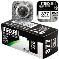 377 10-Pack SR626SW MAXELL Klockbatterier silveroxid 1.55V