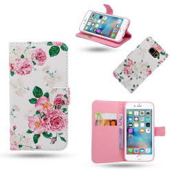 iPhone 6 / 6S - Fodral / Plånbok i Läder - Blommor