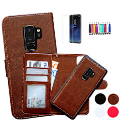 Samsung Galaxy S9 Plus - Läderfodral / Magnet Skal Brun