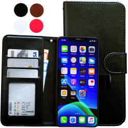 iPhone 11 Pro Max - Läderfodral / Skydd Svart