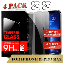 iphone13/13Pro/13Pro Max sekretess glas + Linsskydd Glas 4-PACK iphone 13 Pro Max