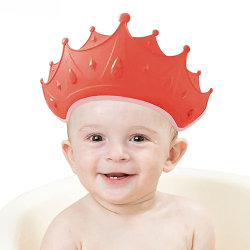 Justerbar duschkrona för spädbarn, vattentät, öron- och ögonskydd red