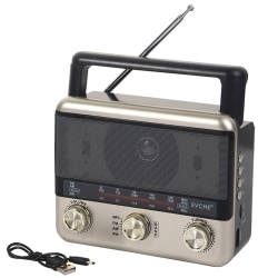 Multifunktionell Solar Radio Retro Radio Bärbar AM FM-radio