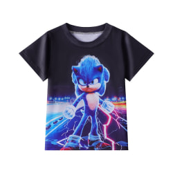 Boy Sonic The Printed T-shirt med kort ärm sommar Black 130 cm