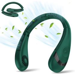 5000mAh bärbar halsfläkt Handfri uppladdningsbar med 3 hastigheter Green
