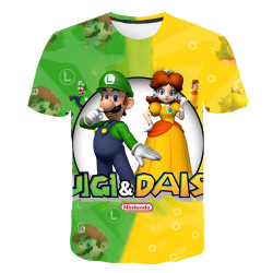 Super Mario PRINTED -shirt med kort ärm för barn, pojkar A 140CM