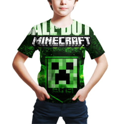Pojkar Barn Casual kortärmad skjorta Tecknad Minecraft T-shirt D 120cm