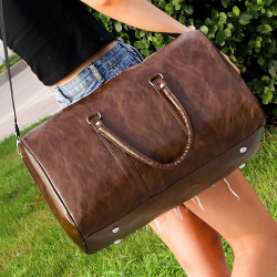 Modeväska med stor kapacitet för korta resor i retrostil brown 48*28*30cm(LxWxH)
