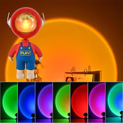 LED Spaceman Sunset Lamp Astronaut Projection Night Light Red