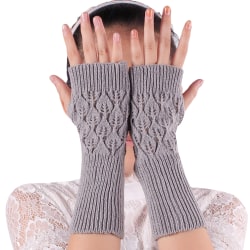 Kvinnors fingerlösa handskar handskar halvfinger handskar Light gray