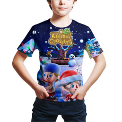 Barn 3D Cartoon Animal Crossing kortärmad T-shirt D 160cm