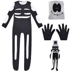 Halloween barndräkt fredag kväll svart skalle kostym As pics 130cm