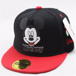 Barn Mickey Print Cap Utomhusresor Baseball Cap Justerbar Red & Black