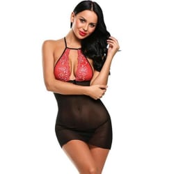 Bekväma hudvänliga spetssömmar Sexiga underkläder för kvinnor Red XL