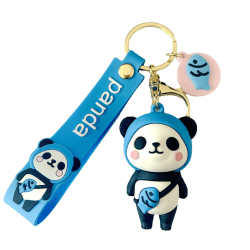 Söt djur Panda nyckelring nyckelring för handväska Tote handväska Blue