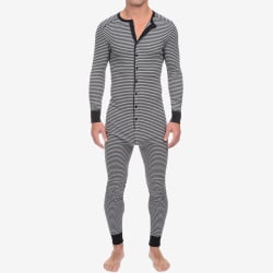 Jumpsuit Printed långärmad pyjamas i ett stycke för män Grey XL