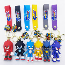 1 ST Sonic the Hedgehog nyckelring nyckelring hänge för ryggsäck light blue