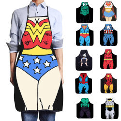 Köksförkläde Wonder Woman Hulk Chef printed justerbar haklapp Superwoman