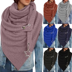Kvinnors varma långa halsduk vinterduk i enfärgad halsduk Blå