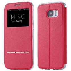 Smartfodral med Svarsfunktion - Samsung Galaxy J3 (Modell 2017) Röd