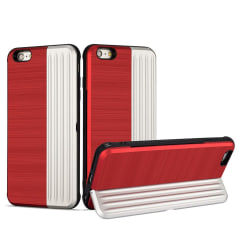 Klassiskt Skal med korthållare från LEMAN - iPhone 6/6S Plus Röd