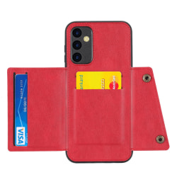 Luksus PC Læder Retro Flip Wallet Case til Galaxy A54 5G Red